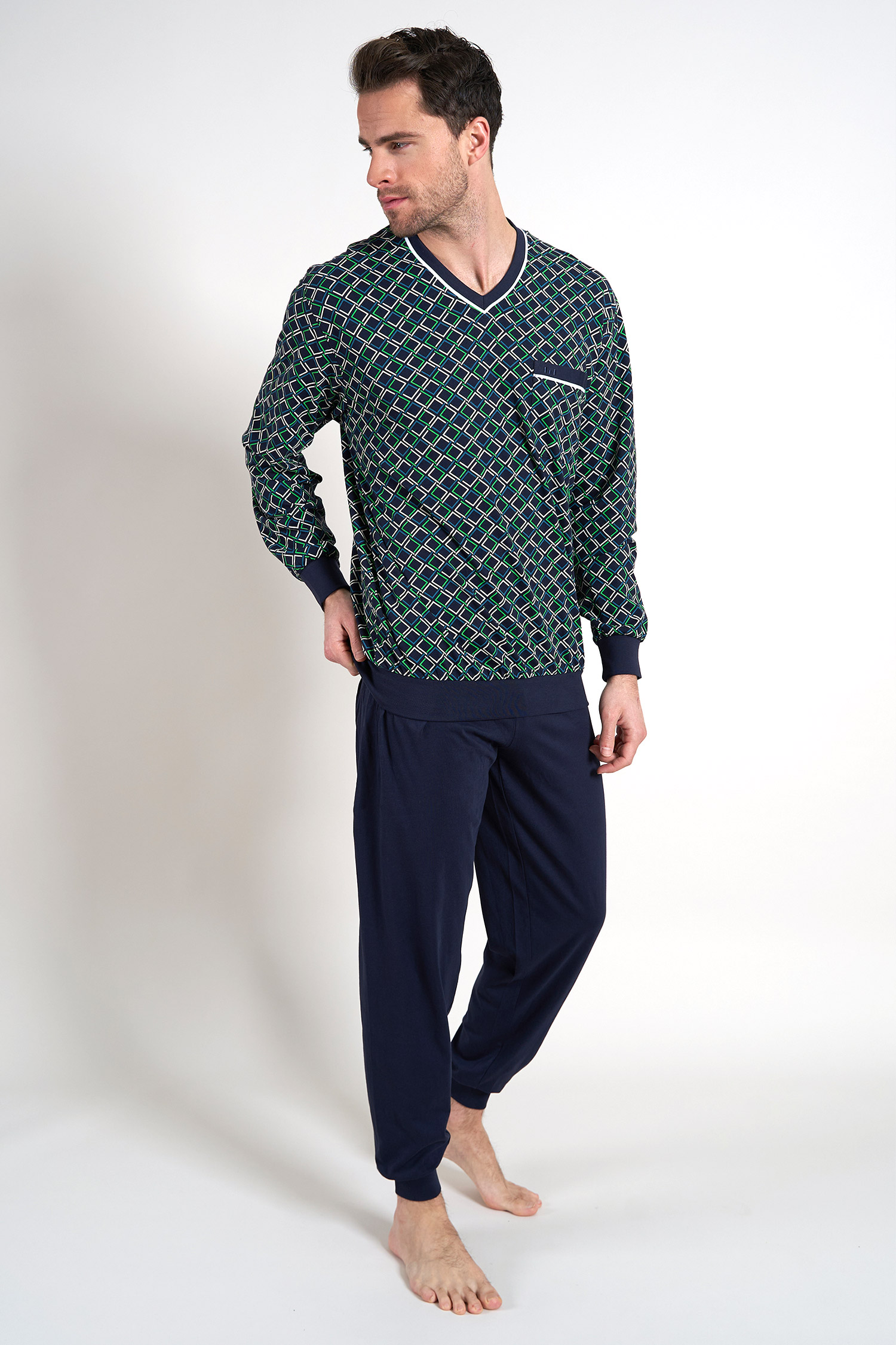 Homewear, Pijama M. Larga, 111980, VERDE | Zoom